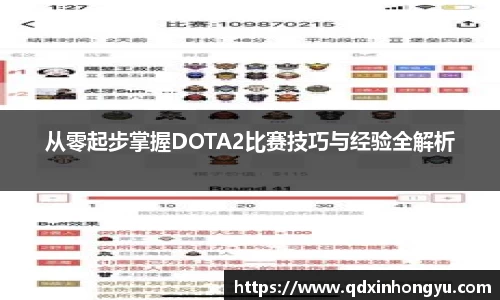 从零起步掌握DOTA2比赛技巧与经验全解析